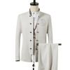 Wedding Embroidery Dress Clothing Blazers and Drawstring  Men's   Vintage Style MeBusiness Casual Suit 2 Piece Pants Plus Size