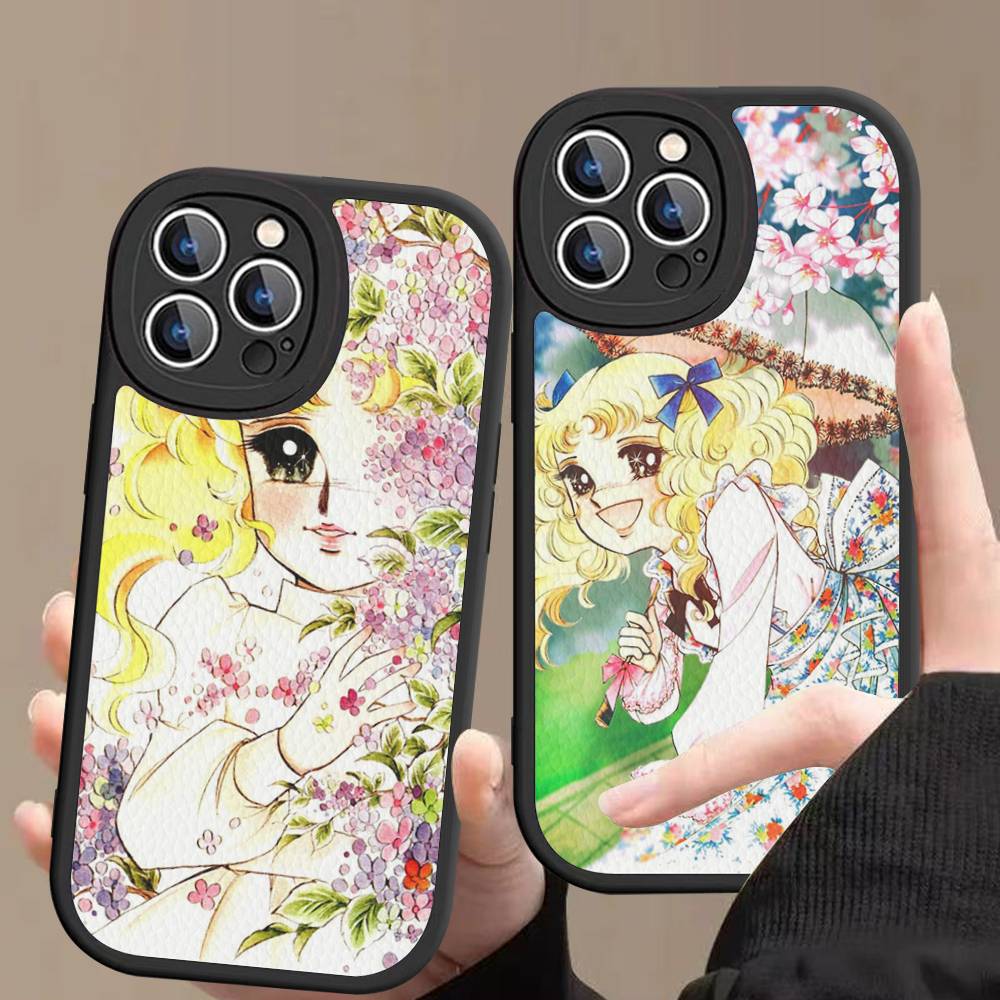 Чехол для телефона 'Manga Candy' для IPhone 16 15 14 13 12 11 Pro Max Plus Кожаный Мягкий Чехол
