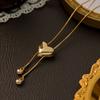 Gold Color Heart Chain Necklace Alloy Heart Pendant Necklace  Bijoux Femme