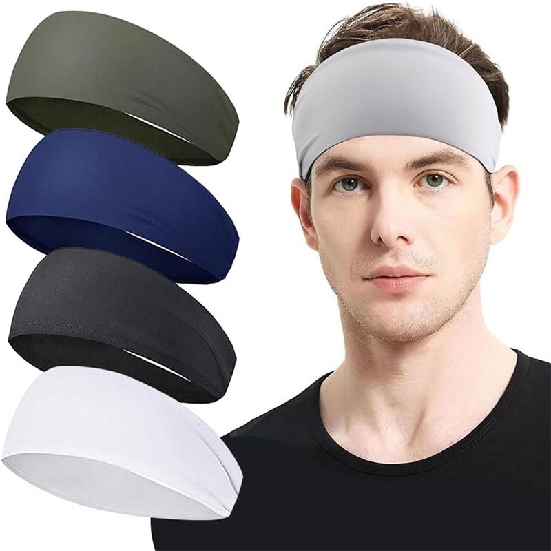 Men Women Sports Headband Sweatband Stretch Elastic Gym Fitness Running Yoga Headwrap Breathable Quick-Dry Absorbent Hair Bands