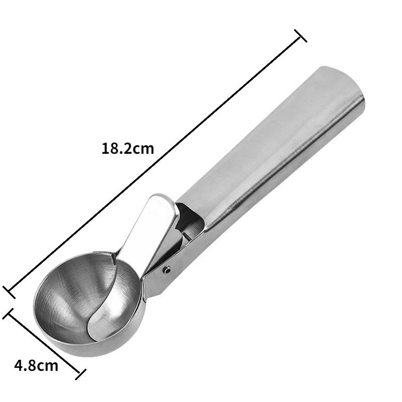 Ice Cream Ball Scoop Stainless Steel Fruit Scoop Multifunctional Cream Dipper Dual-Purpose Watermelon Ball Spoon Shovel Spoon