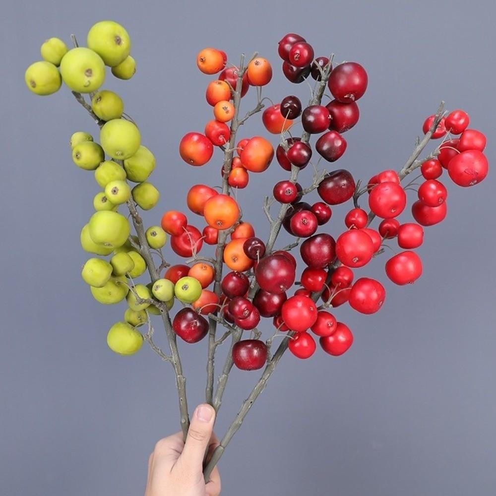 30 Heads Artificial Fruit Branch Small Fruit Fake Plants Living Room Decoration
