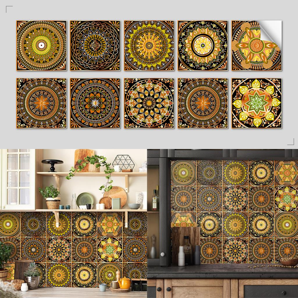 Скандинавская плитка Арт Наклейка на стену Кухня Ванная комната Водонепроницаемые и маслостойкие обои Самоклеящаяся хрустальная пленка Наклейка на плитку