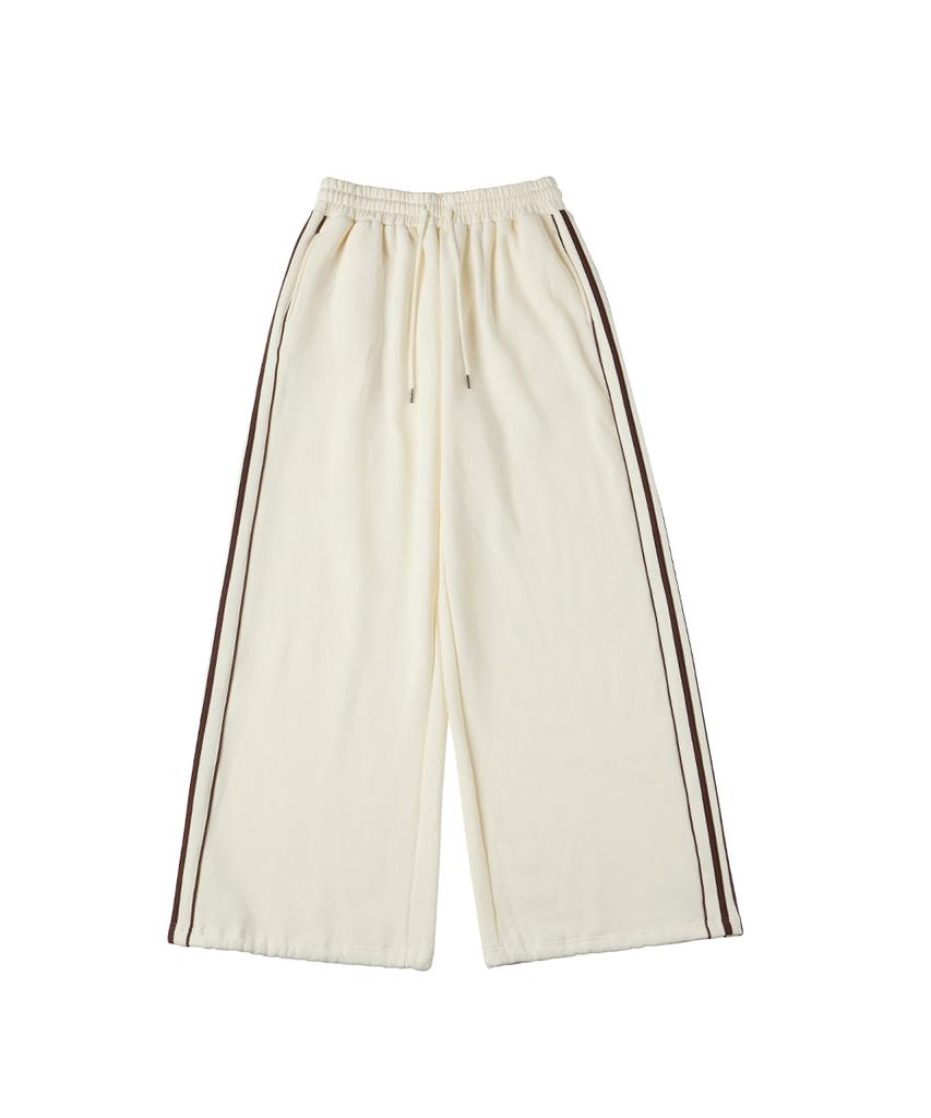 DANGLEDROP Dgdp Lettering Low-Rise Wide Track Pants_Ivory