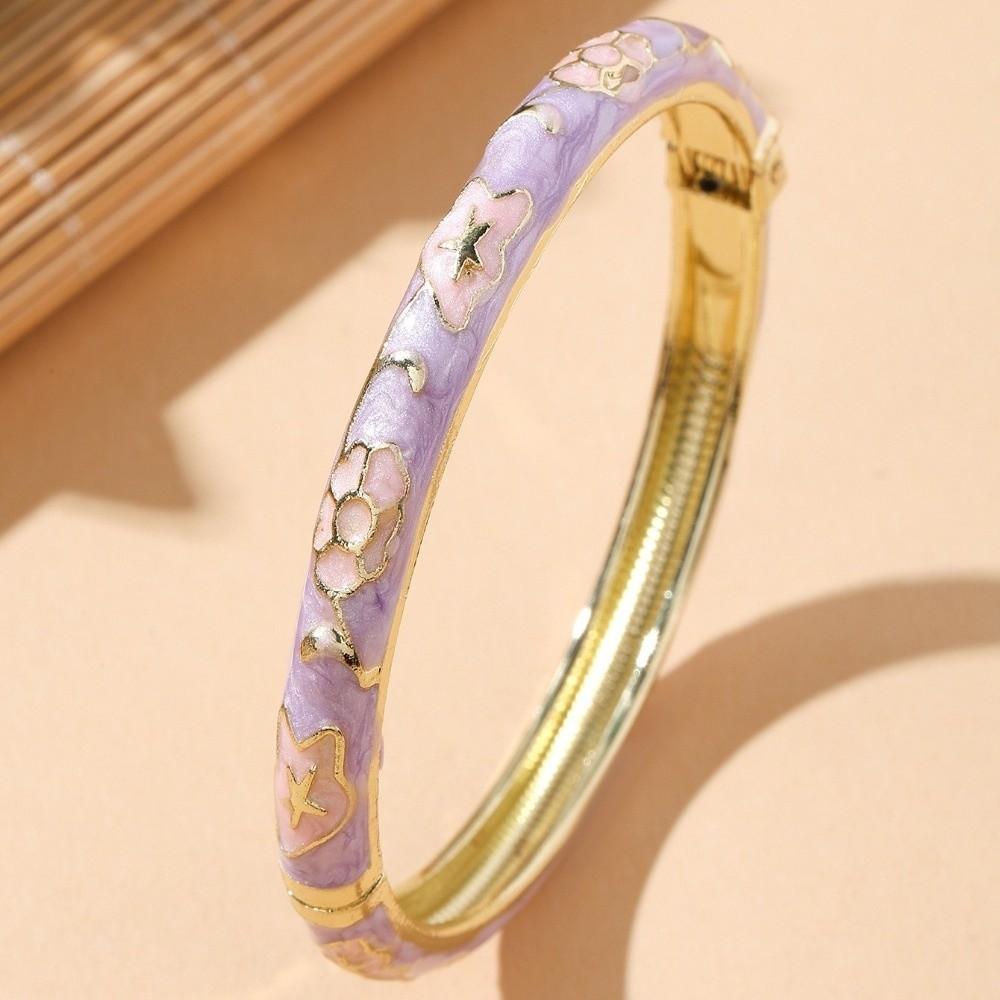 Ethnic Style Vintage Cloisonne Bangle Opening Enamel Bracelet Women's Hand Bracelet Ladies