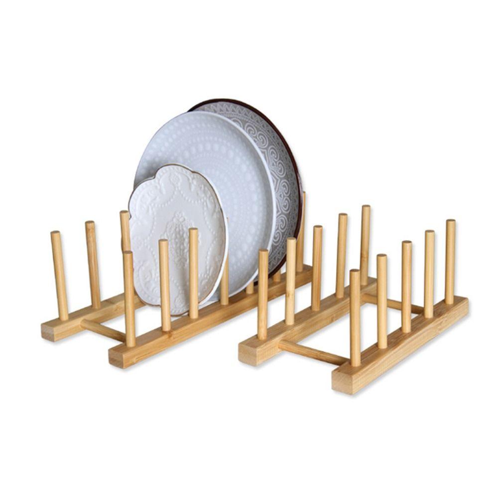 Многофункциональная сушилка для посуды Деревянная подставка для крышек кастрюль Экономия места Кухонная подставка для тарелок Кухня