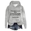 Women's Hooded Long Sleeve Printed Flannel Top Hooded Sweatshirt