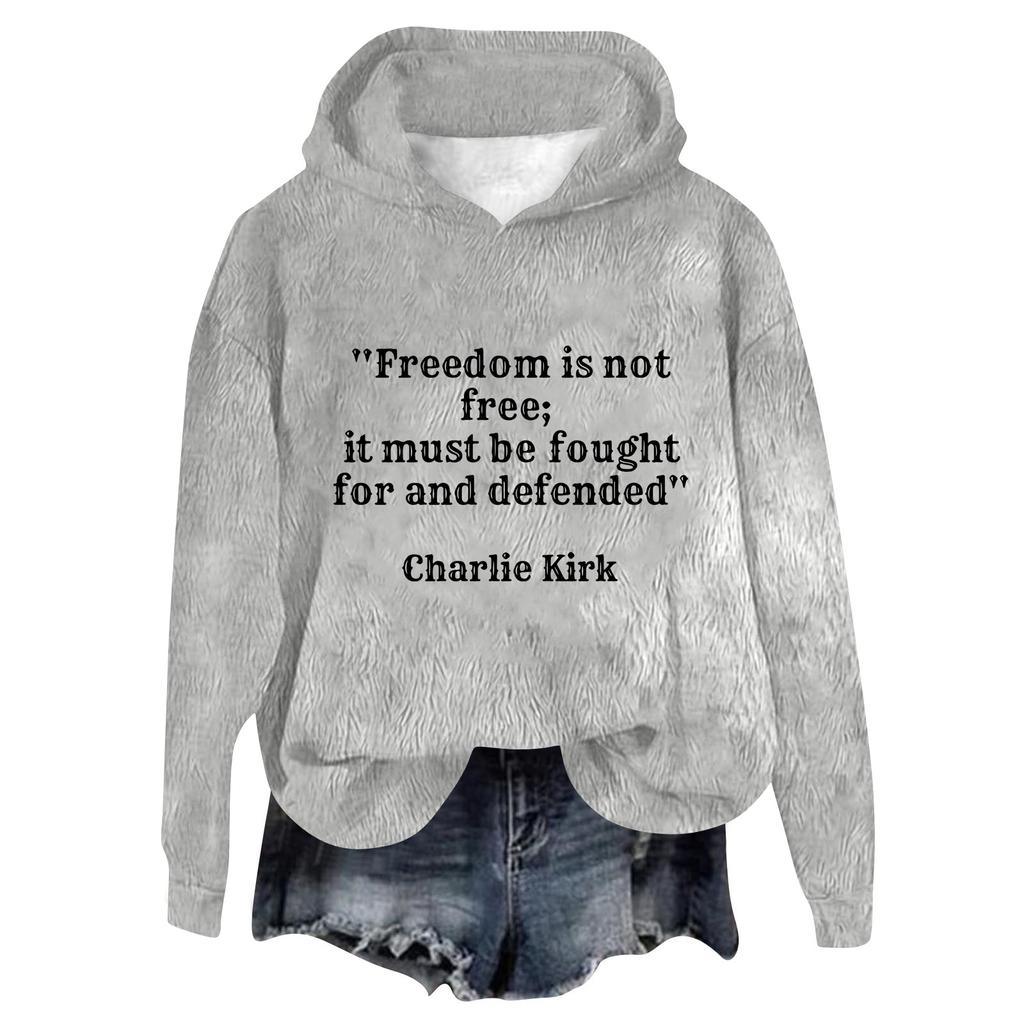 Women's Hooded Long Sleeve Printed Flannel Top Hooded Sweatshirt