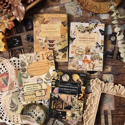 20 штук ПЭТ материала Ретро наклейки для скрапбукинга Книга Креативные DIY материалы для коллажа Журнальные необходимые принадлежности