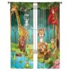 Тюлевые шторы с животными, живущими в лесу, прозрачные занавески для гостиной, вуаль для спальни, декоративные шторы из органзы