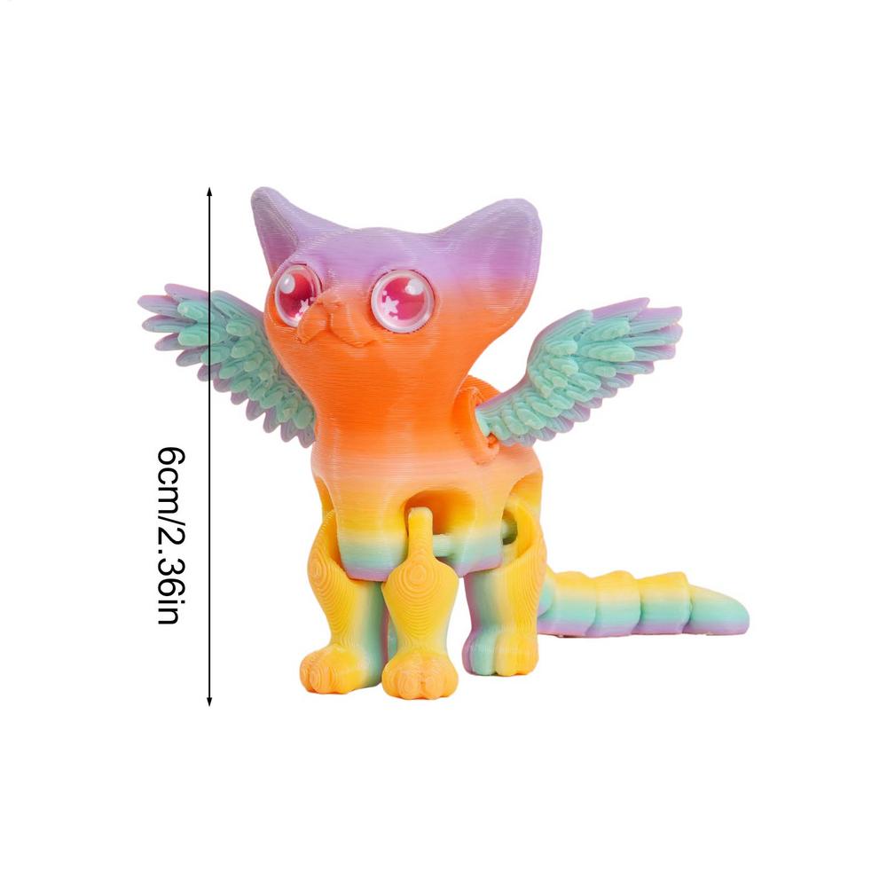 3D-печатная многосуставная фигурка, подвижный ангел, демоны, кошка, фигурка животного для украшения стола и дома