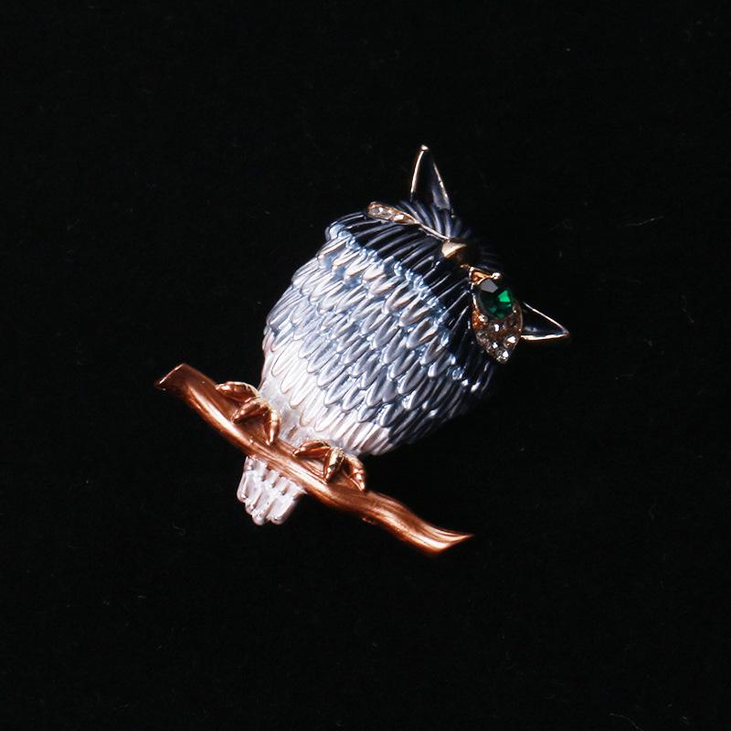 Модная брошь в виде одноглазой совы из сплава, капающая масляная краска, аксессуары для пиджака с животным универсальным корсажем