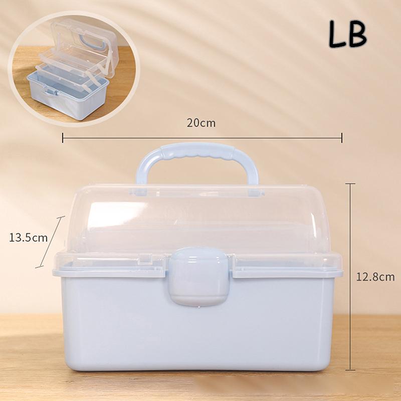 3-Tier Foldable Storage Box Children's Hair Accessories Organizer with Handles- Cute Jewelry Case Portable Medicine Cabinet