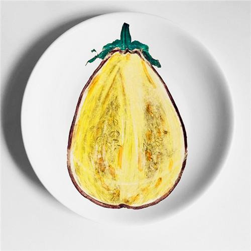 Segmented Fruit Plates Vegetable Style Craft Desktop Wall Hanging Decorative Dishes Colorful Home Decor Illustration