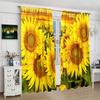 2 Pieces - Sunflower - Printed Curtain - Polyester Material - for Bedroom Living Room Study Anti-privacy Curtain