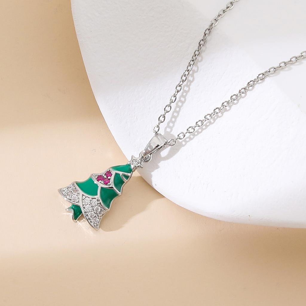 European Hot Sale Christmas Series Pendant Necklaces Light Luxury Gift TungstenCross Chain Necklaces