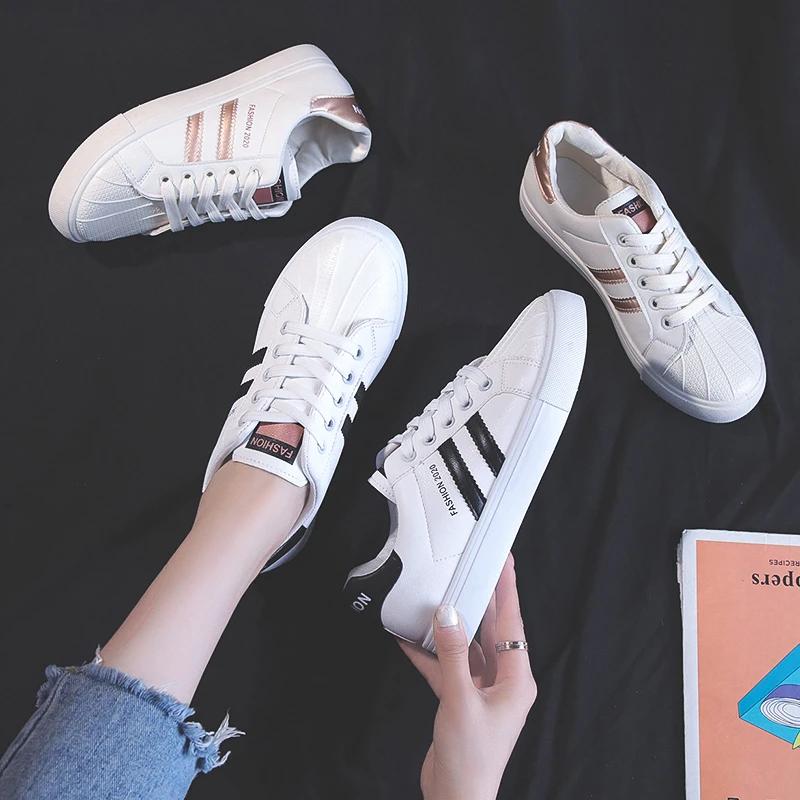 Spring Autumn New PU Casual Low-top Women's Shoes Fashionable Comfortable Breathable Color Matching Flat Running Shoes NO:609