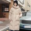 Зимняя куртка средней и длинной длины с капюшоном из хлопка, женская толстая выше колена, водонепроницаемая парка, пальто с капюшоном и большим карманом