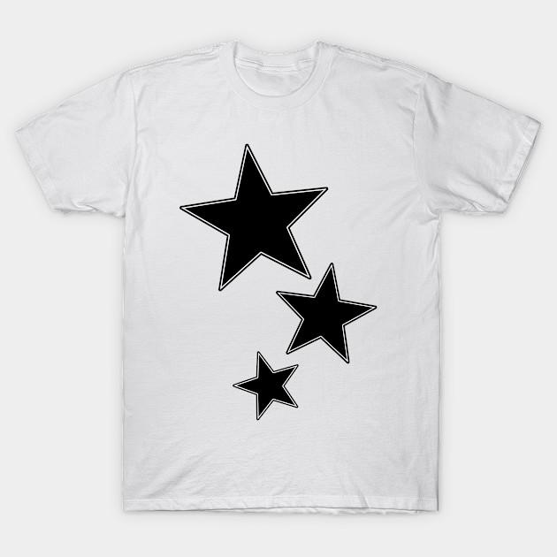 Asian Size Men Print T-shirt Stars Y2K Punk Metal Grunge Alternative Emo No-Cut Heat Transfer Print Cotton Tshirt