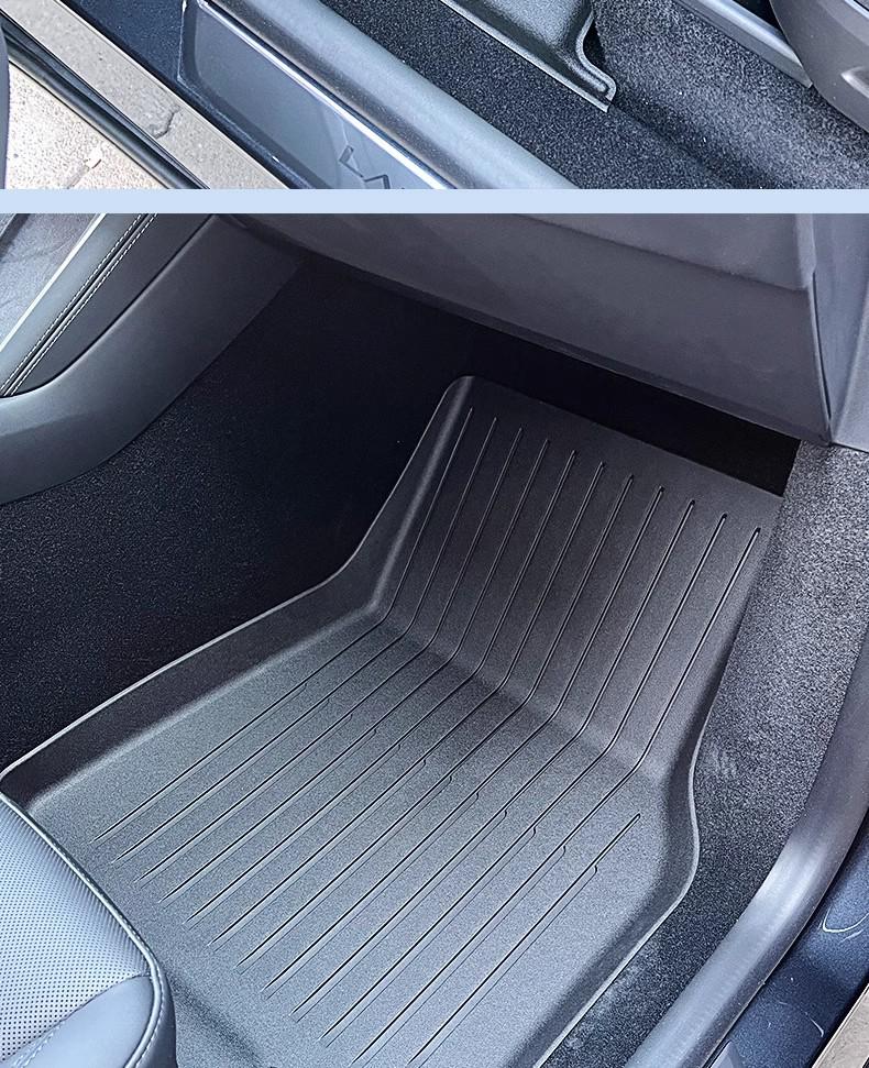 Экологичные напольные коврики из ТПЭ и накладки на спинку заднего сиденья для Tesla Model Y 2025 года