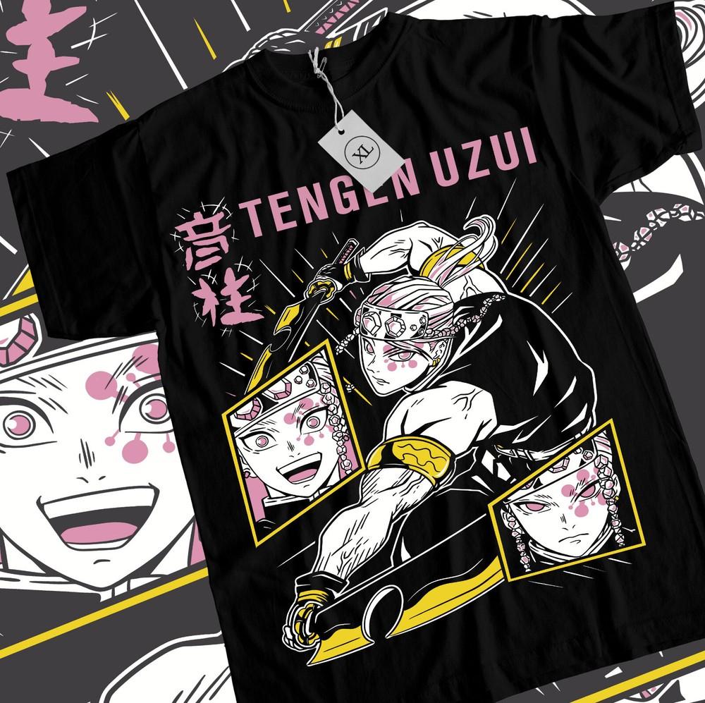 Tengen Uzui T-shirt Demon Slayer Kimetsu No Yaiba Hashira Gift Black Shirt S_5XL Unisex T-Shirt