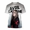 2025 Avril Lavigne 3D Печатная Футболка Мужская Женская Летняя Мода Повседневная С коротким рукавом Певица Харадзюку Уличная Одежда Оверсайз Футболка