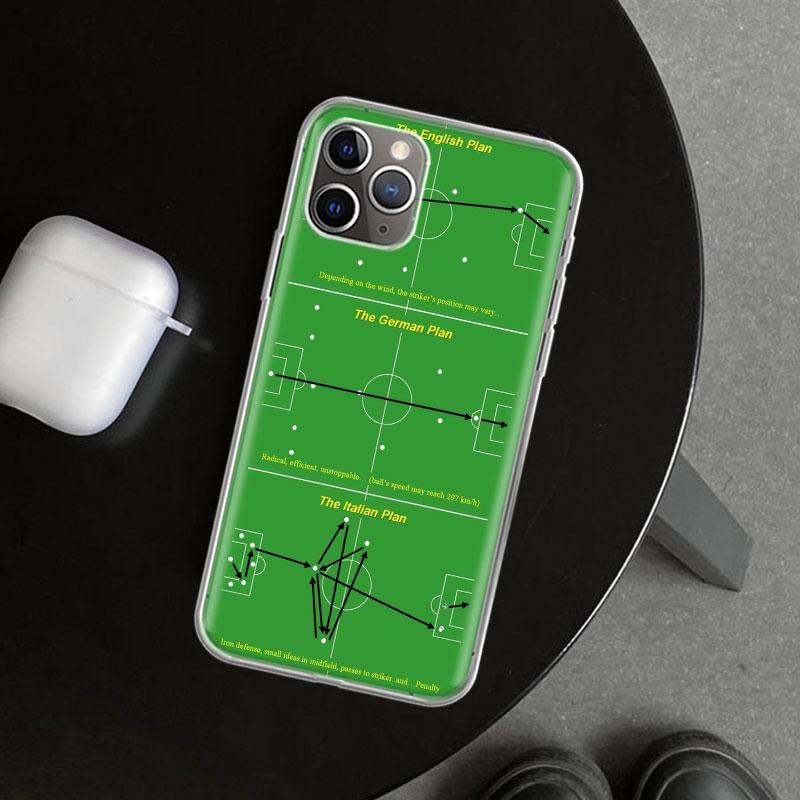 Чехол для телефона 'Футбольная тактика Время' для iPhone 11 12 13 Mini 14 15 Plus 16 Pro Max 17 Air 7 8 + SE Художественный Индивидуальный Fund