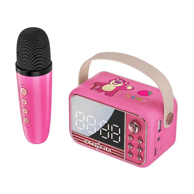 Bluetooth-будильник с динамиком S11 Новый портативный настольный будильник в стиле ретро Европейский динамик Розовый