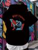 Phil Lynott Guitarist Graphic Hoodie - Casual & Trendy Pullover with Red & Blue Print