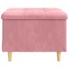 Storage Ottoman with Cushion Pink 60 x 60 x 45 cm Velvet