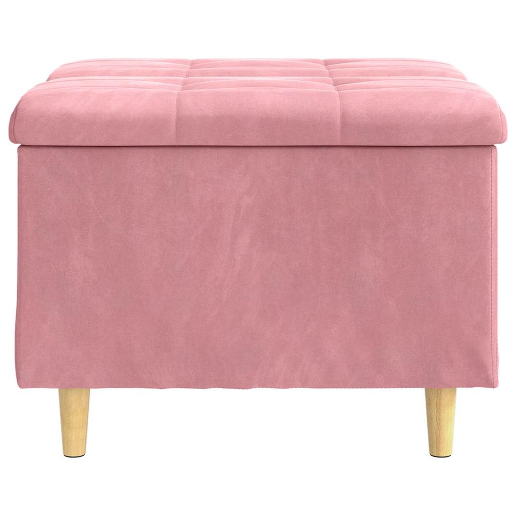 Storage Ottoman with Cushion Pink 60 x 60 x 45 cm Velvet