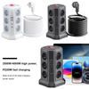 EU 12-bit Multi Vertical Socket Top Merge Switch with 1.8M Extension Cable Multi Plug Socket Power Strip PD20W for Home Office
