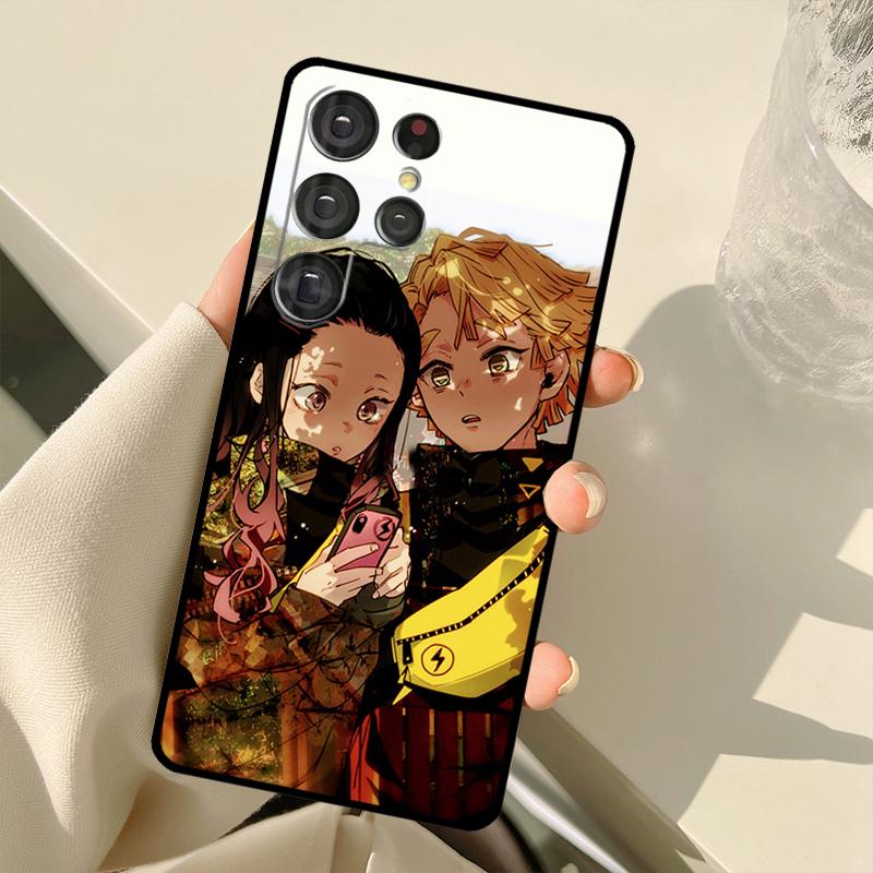 Чехол Demon Slayer Nezuko и Zenitsu для Samsung Galaxy S22 Ultra S20 FE Note 20 Note 10 S8 S9 S10 Plus S21 Ultra Cover
