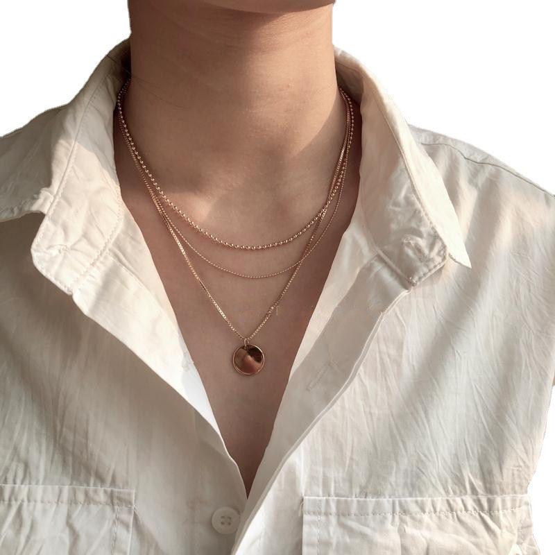 Многослойное круглое ожерелье в японском и корейском стиле для универсальной элегантности