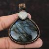 Кулон из лабрадорита, медная проволока, обернутая подвеской, лунный камень, ювелирные изделия ручной работы, подвеска из драгоценного камня, медная проволока, ювелирные изделия для мамы, обернутые проволокой ювелирные изделия