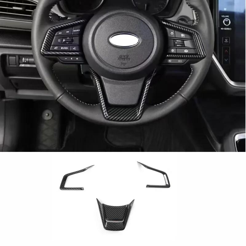 LHD For Subaru Crosstrek 2024 ABS Carbofniber Window Switch Door Handle Cover Gear Shift Panel front water cup cover trim