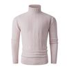 Men's Casual Solid-color High-collar Knitted Sweater, Men's Warm Base Knitted Pullover Sweater
