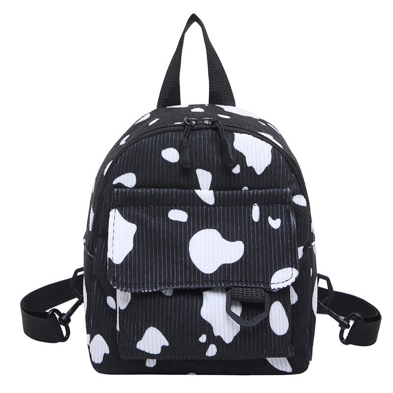 Harajuku School Bag Female Cow Pattern Cute Girl Canvas Bag Soft Sister Children's Backpack Bag