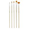 5 Brushes - Flat - Round - Fan - Acrylic and Oil - Long Handle - Pébéo