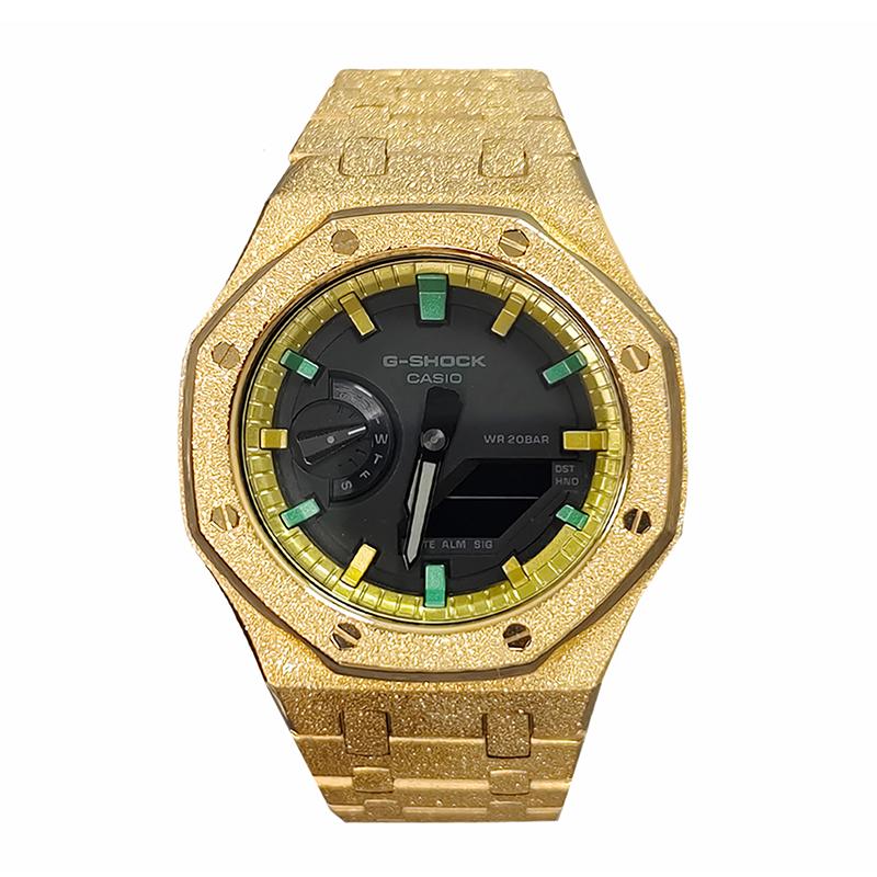 Casio Мужские часы с ЖК-дисплеем и аналоговым двойным дисплеем Серия Black GA-2100-1A1(Watch3--)