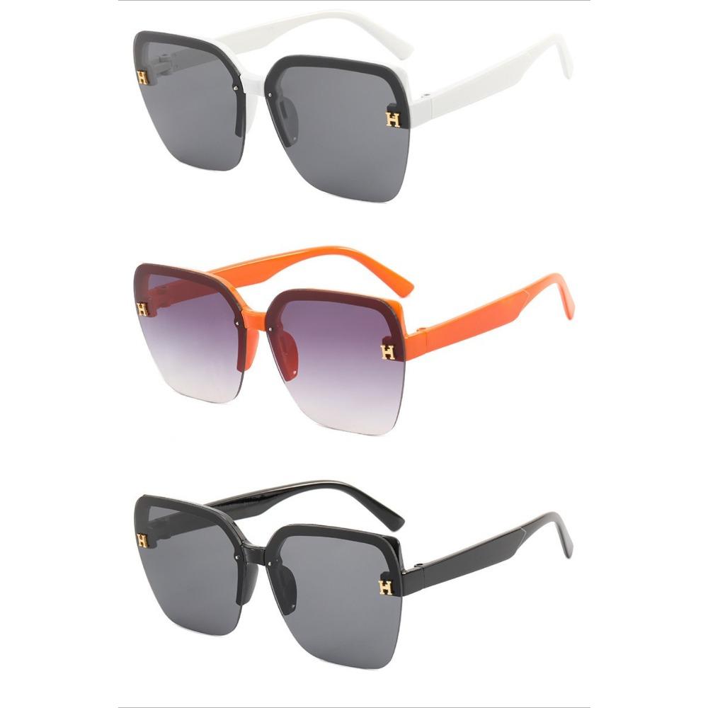 Large Frame Sunglasses H Letters Round Face Show Face Small Fashion Anti-UV Sunglasses