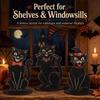 3 pcs Wooden Sitting Cat Statue Vintage Cat Decorative Plaques Desktop Ornaments  Study Room