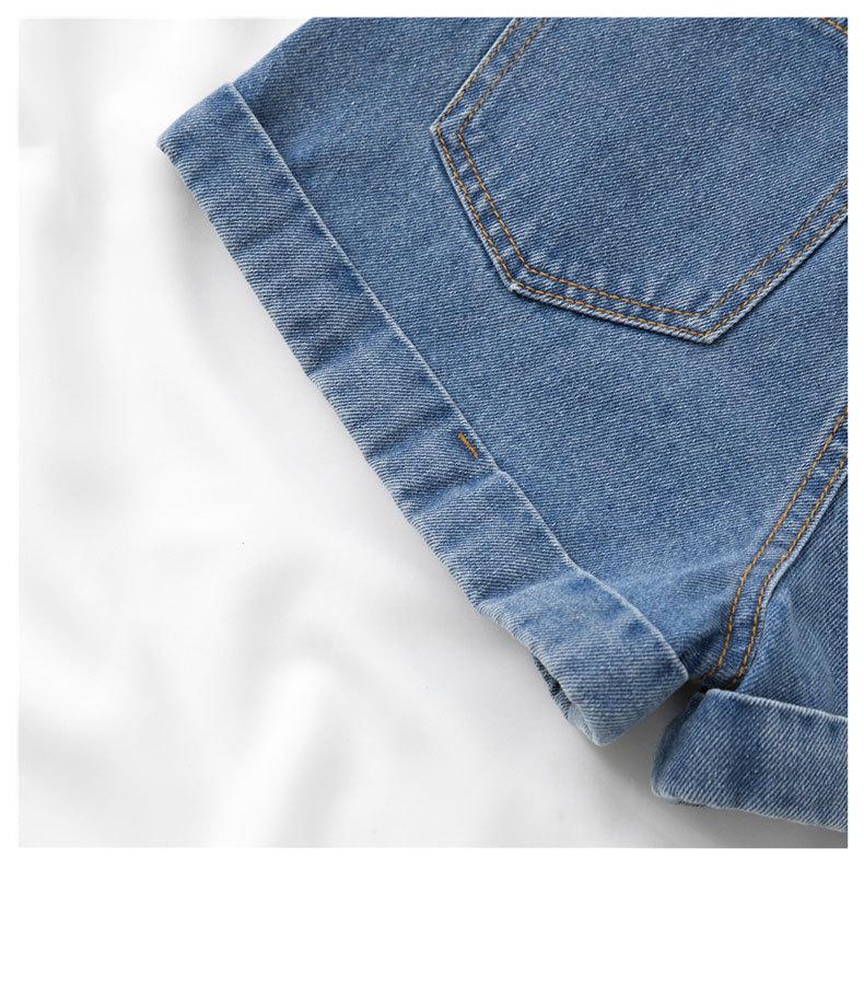 Женские джинсовые шорты А-силуэта с подвернутым краем - Летний тонкий стиль, Мода инфлюенсеров, Повседневные шорты с широкими штанинами