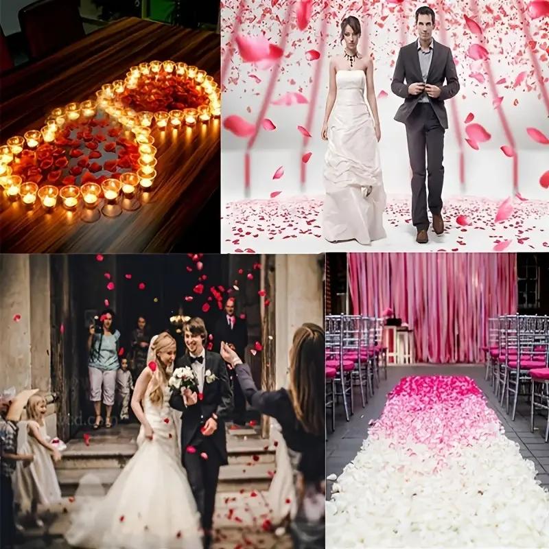 2000/100 шт. Искусственные лепестки роз, Разноцветные имитации шелковых лепестков роз для Дня святого Валентина, Свадебной вечеринки, Романтическое украшение