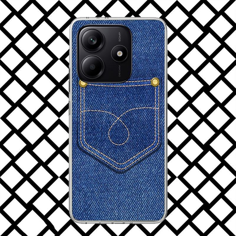Ретро Джинсовый Чехол с Вышивкой для Xiaomi Redmi Note 15 14 14S 13 12 12S 11 Pro Plus 11E 11T 11S 10S 5G Мягкий Чехол Fundas Re