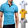 Мужская спортивная футболка-поло для гольфа, рабочая повседневная футболка с отворотом и коротким рукавом, базовая модная футболка с вышивкой жирафа для гольфа
