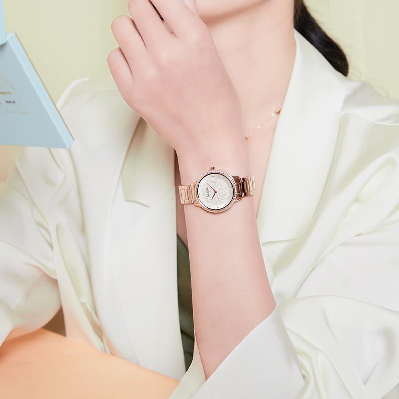 Seiko ALBA Кварцевые Часы с Браслетом из Нержавеющей Стали Женские Часы Золотой Циферблат AH7W20X1