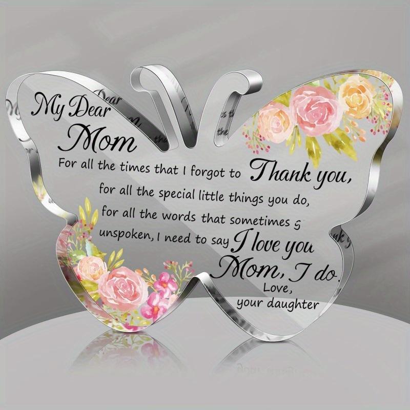 Grateful Mom Acrylic Sign - Heartfelt Birthday & Christmas Gift from Family