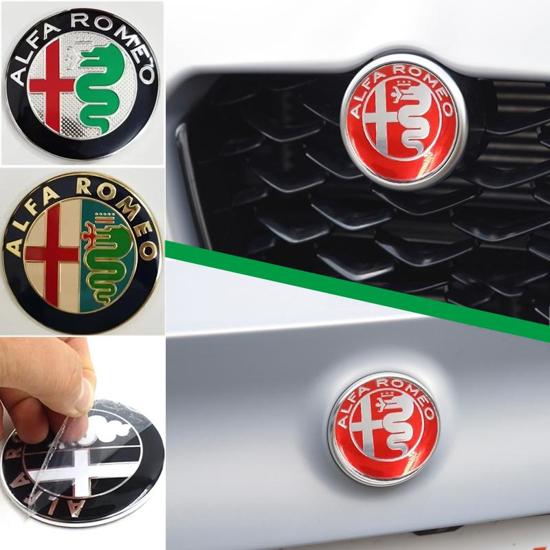 74MM for Alfa Romeo Logo Giulietta Mito Giulia 147 156 Stelvio 159 Emblem Allloy Sticker Car Front Rear Trunk Badge Accessories tfc123