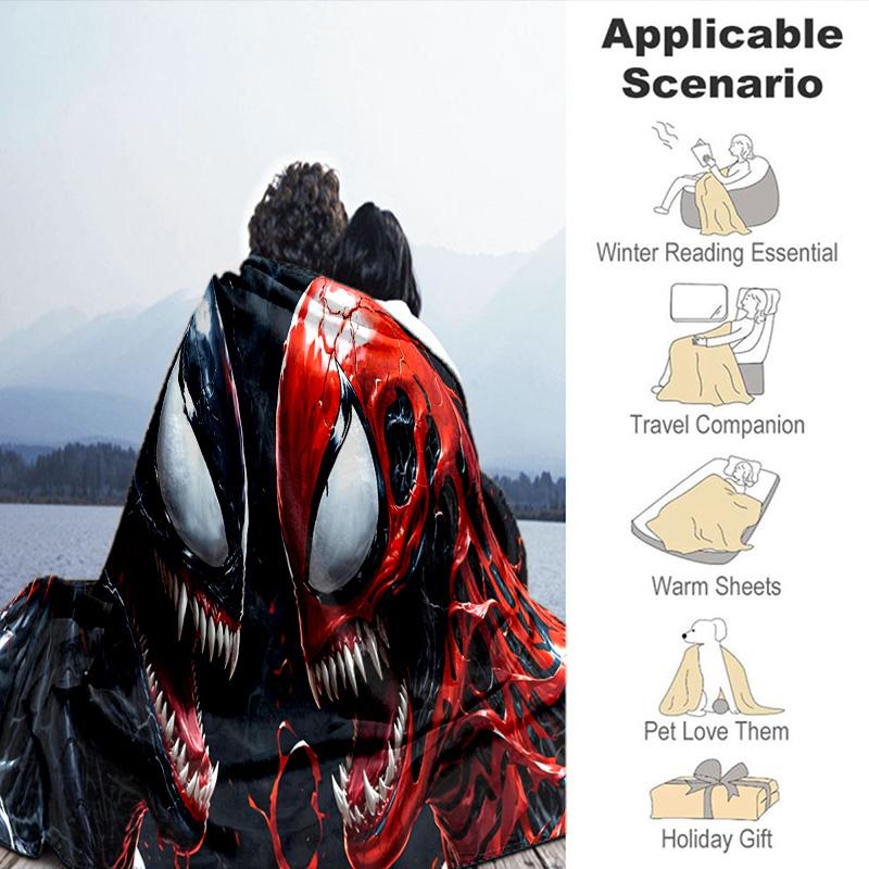 Venom Blanket Flannel Throw for Sofa, Travel, Camping, Livingroom, Office, Chair and Bed Soft and Warm Holiday Birthday gifts